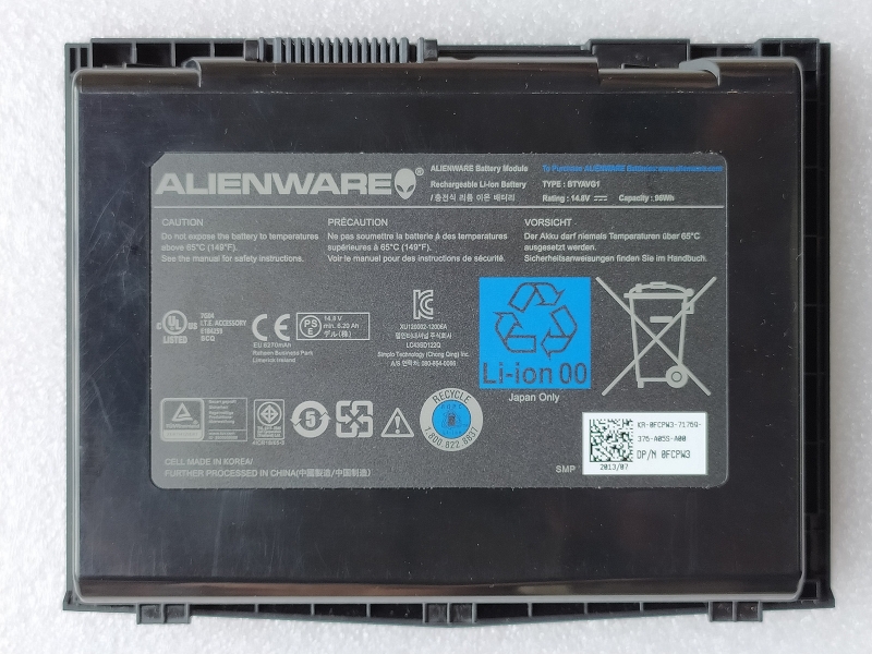 Dell BTYAVG1 Battery Fit Alienware M18x R1 R2 R4 X7YGK 0FCPW3 - Click Image to Close