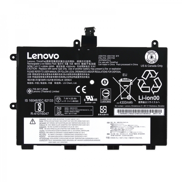 Lenovo 45N1751 45N1750 45N1749 45N1748 Battery For ThinkPad Yoga 11E Series - Click Image to Close