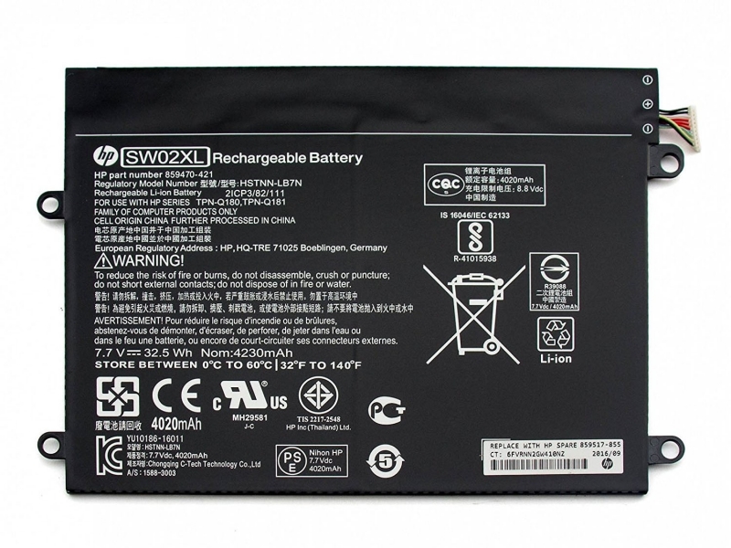 HP SW02XL Battery HSTNN-IB7N TPN-Q180 859470-1B1 859470-121 Fit X2 210 G2 - Click Image to Close